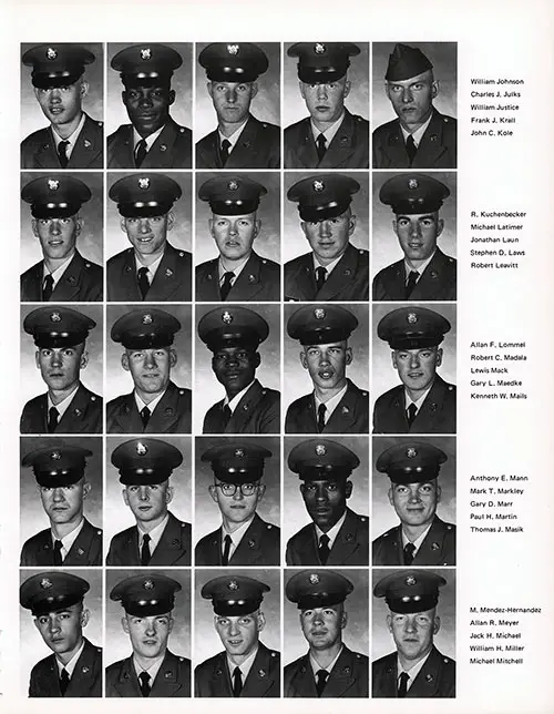 Company C 1968 Fort Campbell Basic Training Recruit Portrait Photos, Part 5 (William Johnson-Michael Mitchell).