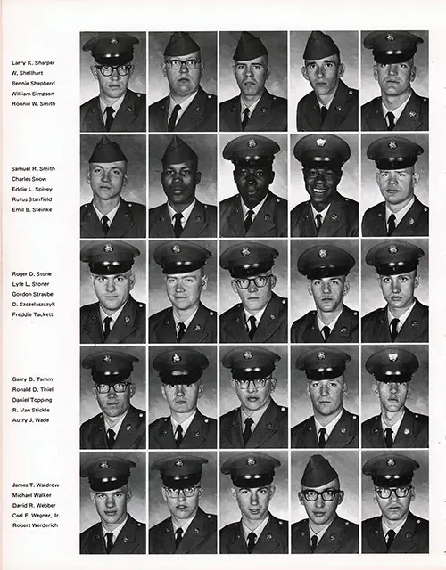 Company C 1968 Fort Campbell Basic Training Recruit Portrait Photos, Part 8 (Larry K. Sharper-Robert Werderich).