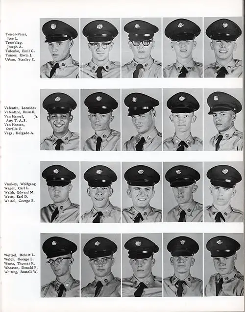 Company L 1960 Fort Dix Basic Training Recruit Photos, Part 10 (Jose L. Torres-Perez - Russell W. Whiting).