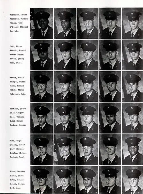 Company E 1971 Fort Dix Basic Training Recruit Photos, Part 5 (Edward Nicholson-Alan Roth).