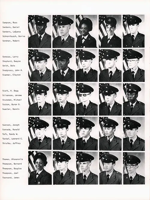 Company B 1979 Fort Dix Basic Training Recruit Photos, Part 8 (Ross Sampson-James Townsend).
