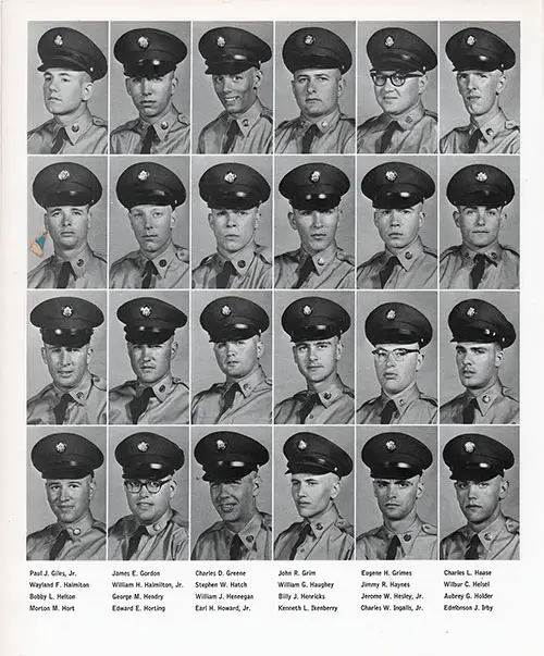 Company E 1964 Fort Jackson Basic Training Recruit Photos, Part 4 (Paul J. Giles, Jr.-Edmonson J. Irby).
