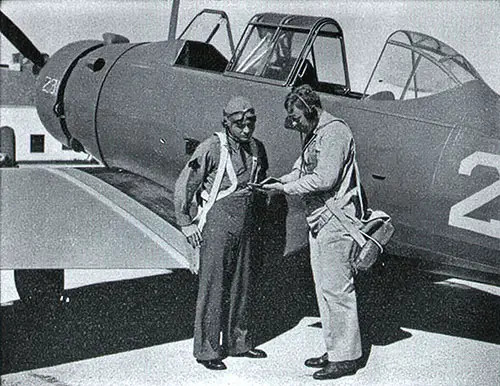 Pre-WWII Pilot Training in the U.S. Army Air Corps—Precursor to the U.S. Air Force, Showing the Student and His Instructor. (Soldier’s Life, 7 April 1939)