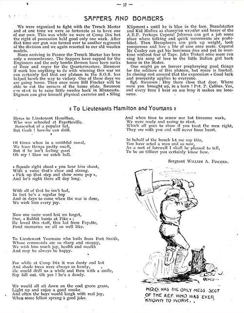 GGA Image ID # 13483999e6 Sappers and Bombers; "To Lieutenants Hamilton and Youmans."
