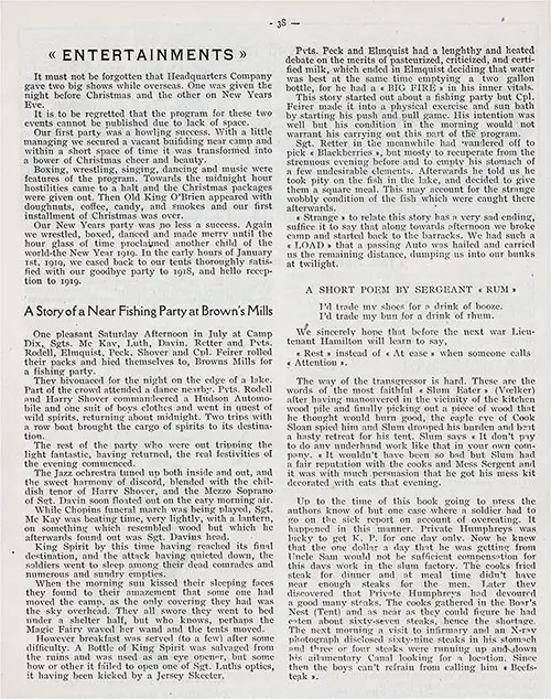 GGA Image ID # 1348584833 Entertainments; A Story of a Near Fishing Party at Brown's Mills; A Short Poem by Sergeant "Rum."