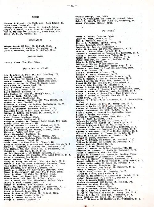 GGA Image ID # 1e724f8b22 Roster of Officers and Enlisted Men of HQ Company, 346th Infantry, AEF. Part 2 of 3.