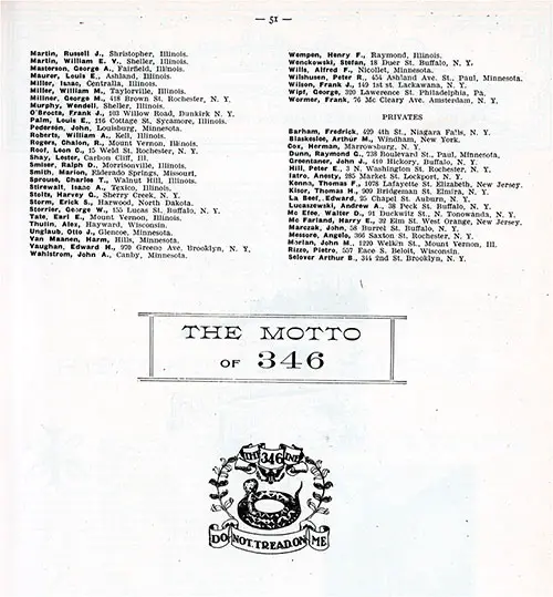 GGA Image ID # 1e75637cc5 Roster of Officers and Enlisted Men of the Supply Company, 346th Infantry, 87th Division, AEF. Part 2 of 2.