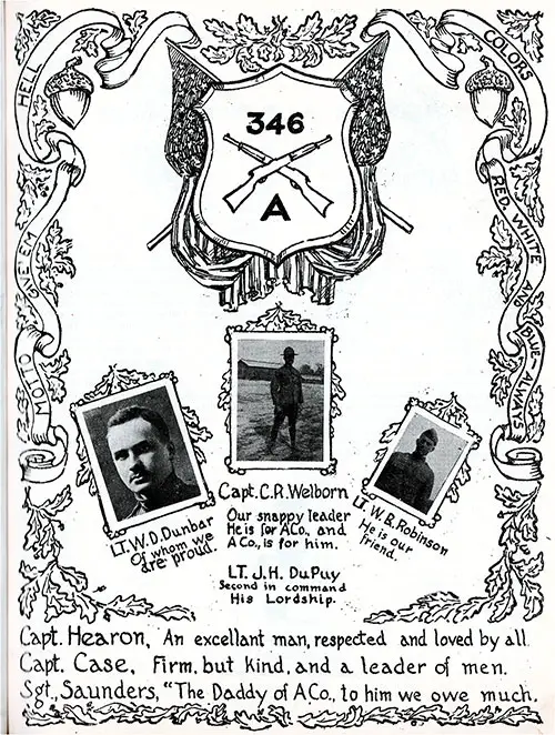 GGA Image ID # 133d41a380 Title Page for the Section on Company A, 346th Infantry, 87th Division of the AEF - 1919.