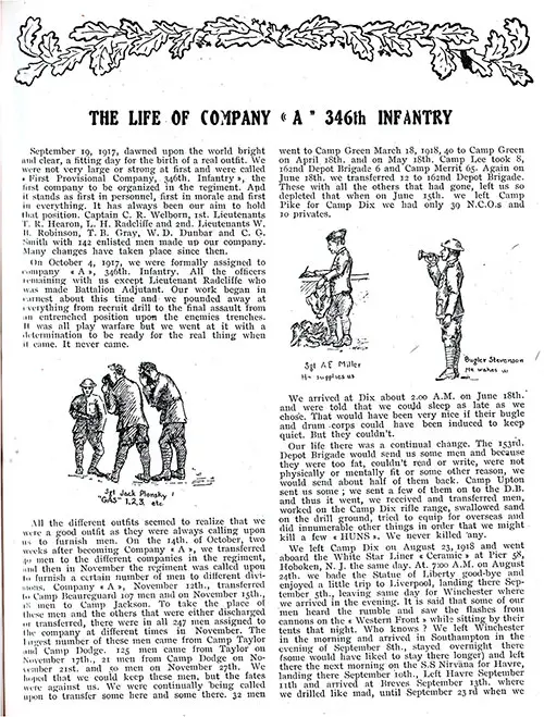 GGA Image ID # 133f08c230 Page 2 of 3: Life and History of Company "A" of the 346th Infantry, 87th Division, AEF, 1919.