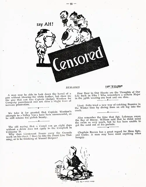 GGA Image ID # 1342cb4b2b Censored Remarks, Company "D," 346th Infantry, 87th Division, AEF.