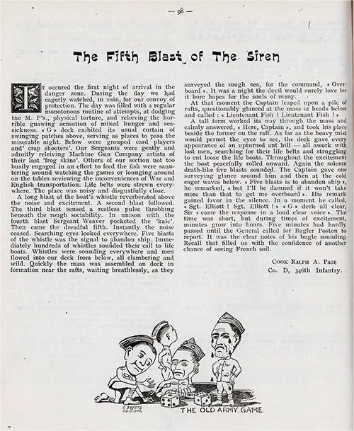 GGA Image ID # 13436a4980 The Fifth Blast of the Siren, Company "D," 346th Infantry, 87th Division, AEF.