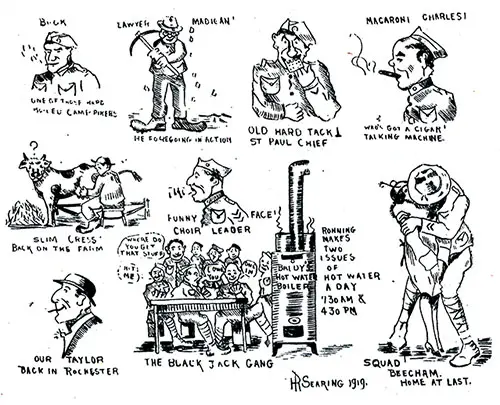 GGA Image ID # 13502de0e3 Cartoon About the Non-Commissioned Officers of Company "E" - 346th Infantry.