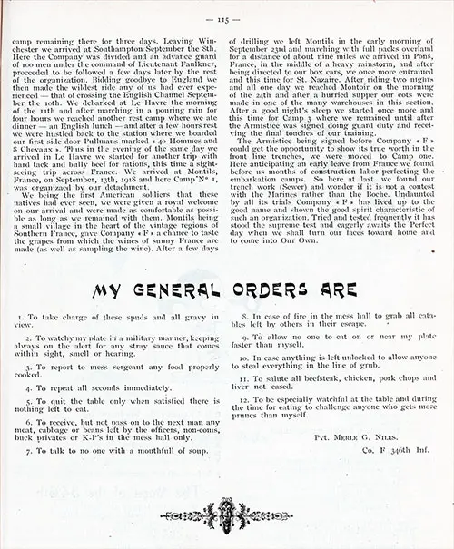 GGA Image ID # 134f99ba4d Page 2 of 4, History of Company "F" of the 346th Infantry, 87th Division, AEF.