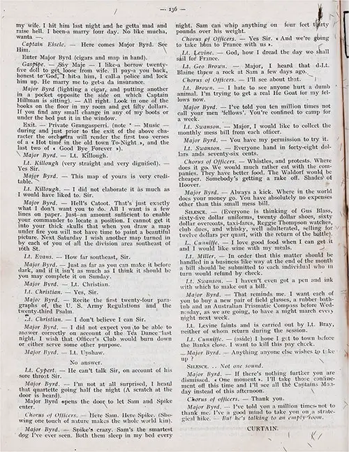 GGA Image ID # 1378ac31a5 Page 3 of 3. Third Battalion Officer's School - A Screenplay by Lt. H. R. Spangler.