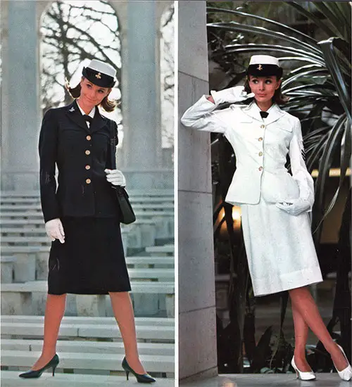 Navy Blue and Dress Whites Makes for Smart Uniforms for WAVES.