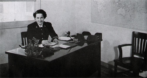 Officer-In-Charge, LTCDR Katherine Porter Allen, As Director and Counselor for Thousands of American Young Women, With the Aid of Her Officer Assistants, Symbolizes the Fine and Broad Execution of Things That Are and Are to Be at “D”.