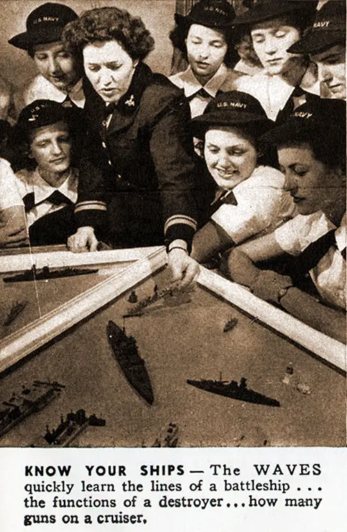 Know Your Ships — the Waves Quickly Learn the Lines of a Battleship, the Functions of a Destroyer ... How Many Guns on a Cruiser.