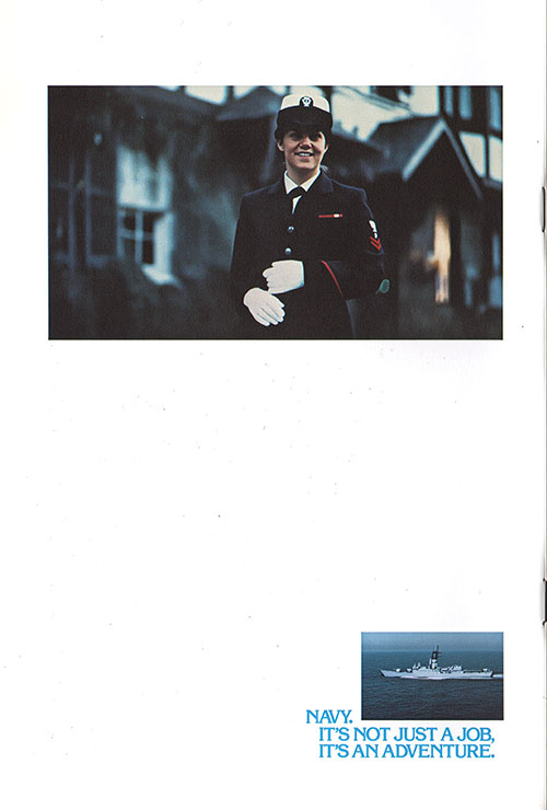 Back Cover. Navy. It's Not Just A Job, It's An Adventure, (Welcome to the Navy, 1 January 1978)