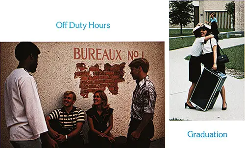 Off Duty Hours and Graduation. It's hard to say goodbye to freinds after graduation. (Welcome to the Navy, 1 January 1978)