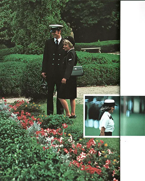 A Navy Couple enjoys a relaxing stroll trrough the garden