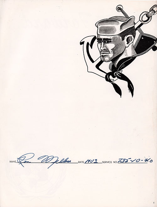 Owner's Mark MU3 Ron Melbam Service No 735-10-40. CVA-9 USS Essex, Third Far East Cruise, 1953-54.