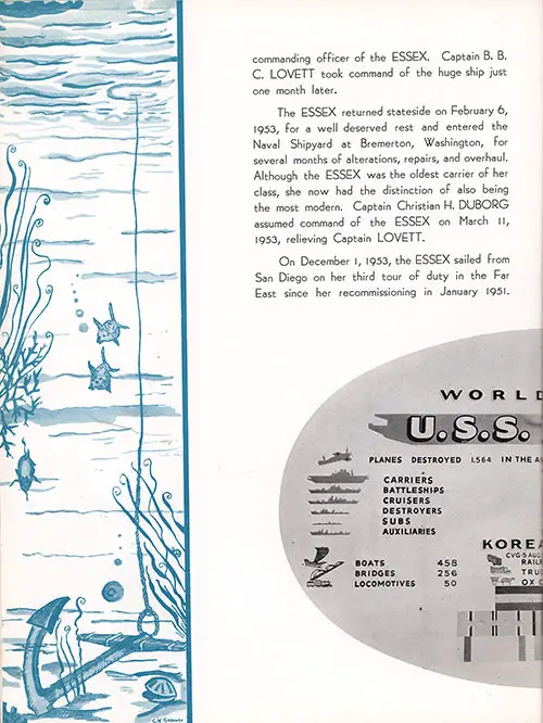 History of the USS Essex 1954, Part 2 (1952-1953). CVA-9 USS Essex, Third Far East Cruise, 1953-54.