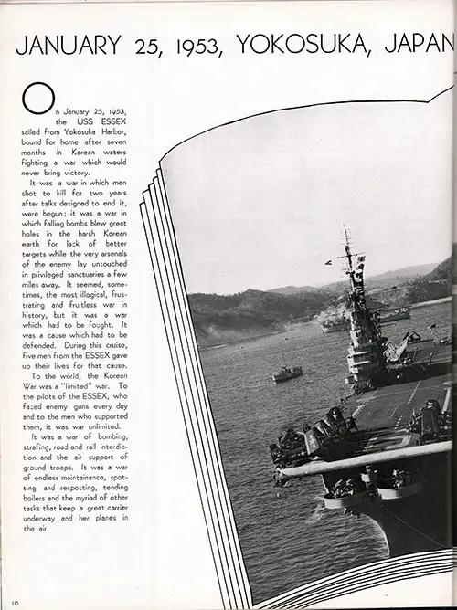 Homeward Bound, Yokosuka, Japan, 25 January 1953, Part 1. CVA-9 USS Essex, Third Far East Cruise, 1953-54.