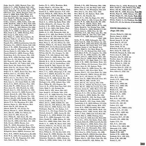 USS Coral Sea WestPac Cruise 1960-61 Roster, Part 11 (Heavy Attack Squadron 2 (Fudge-Zepeda), Fighter Squadron 151 (Officers, Akin-Fennel)).