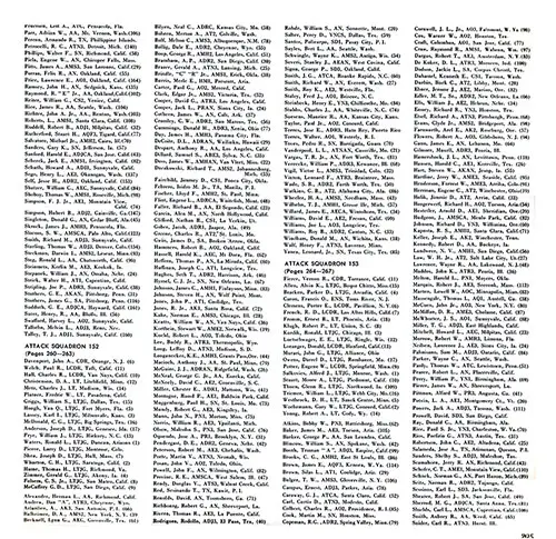 USS Coral Sea WestPac Cruise 1960-61 Roster, Part 13 (Fighter Squadron 154 (Peaersen-Talley), Attack Squadron 152, Attack Squadron 153 (Officers, Alkins-Snider)).