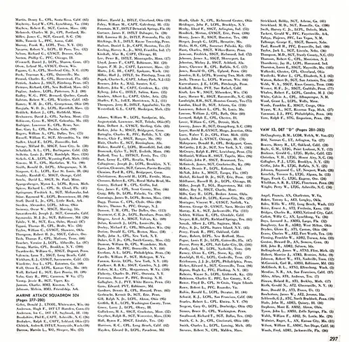 USS Coral Sea WestPac Cruise 1960-61 Roster, Part 15 (Marine Attack Squadron 121 (Martin-Young plus Jarmon and Johnson), Marine Attack Squadron 324, and VAW 13, DET "D".