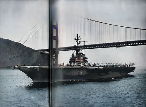 The USS Coral Sea Heading Out to Sea.