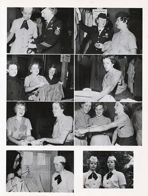 Company 55-18W WAVES Recruit's Boot Camp Life. Page 2: Eight Uncaptioned Photos).