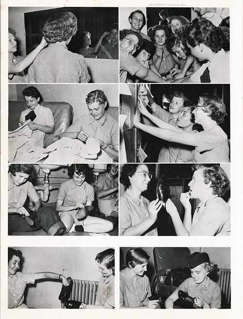 Company 55-18W WAVES Recruit's Boot Camp Life. Page 1: Eight Uncaptioned Photos.