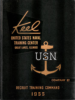 GGA Image ID # 13606abf18 Front Cover, Great Lakes USNTC "The Keel" 1955 Company 617.
