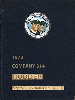 GGA Image ID # 1687baa469 Front Cover, Great Lakes USNTC "The Rudder" 1973 Company 314.