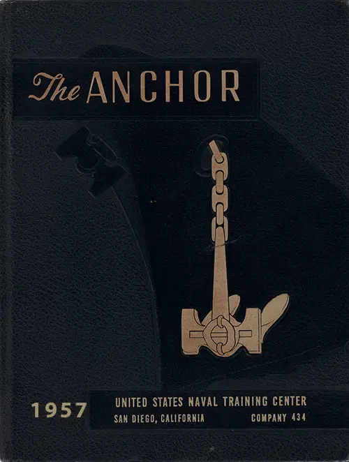 GGA Image ID # 16cf99a7c3 Front Cover, The Anchor 1957 Company 434, Navy Boot Camp Yearbook.