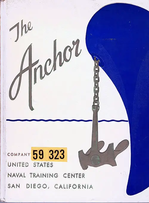 GGA Image ID # 1ac6a8e565 Front Cover, The Anchor 1959 Company 323, Navy Boot Camp Yearbook.