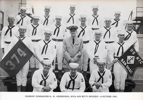 GGA Image ID # 1330532591 Company 65-374 San Diego NTC Company Commander and Petty Officers - 6 October 1965.