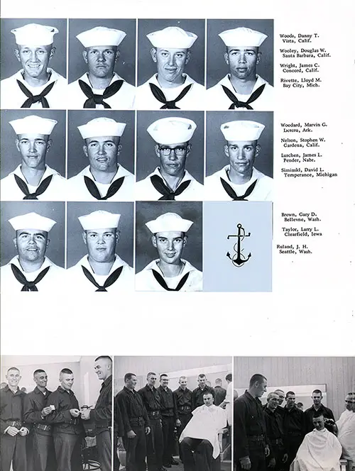 GGA Image ID # 235cccdf3b. Click to View a Larger Image. Company 1968-172 Recruits, Page 4 (Wood-Writght plus Rivette, Woodard, Nelson, Luschen, Siminski, Brown, Taylor, and Ruland).