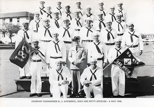 GGA Image ID # 133488f31d Company 68-182 San Diego NTC Company Commanders and Petty Officers - 8 May 1968.