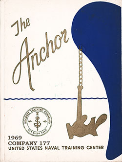 GGA Image ID # 1f90c46834 Front Cover, The Anchor 1969 Company 177, Navy Boot Camp Yearbook.