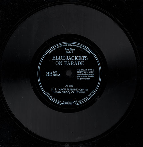 GGA Image ID # 1f92131577 Company 65-472 San Diego NTC Recruits, 33 1/3 RPM Recording of BlueJackets on Parade.