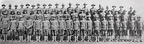 GGA Image ID # 13abe2ddea Right Half of Group Panoramic Photo of the Cadets of the Second Infantry Company, Third Officers Training Camp, Camp Devens, 1918.
