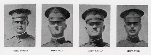 GGA Image ID # 13ac69579d Officers of Third Infantry Company, 3rd OTC at Camp Devens. Left to Right: Capt. Hunter, Lt. Hill, Lt. Hinman, and Lt. Tuck.