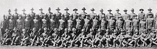 GGA Image ID # 13ada29b40 Left Half of Group Panoramic Photo of the Cadets of the Fourth Infantry Company, Third Officers Training Camp, Camp Devens, 1918.