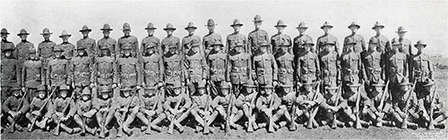 GGA Image ID # 13adcbfc7d Right Half of Group Panoramic Photo of the Cadets of the Fourth Infantry Company, Third Officers Training Camp, Camp Devens, 1918.