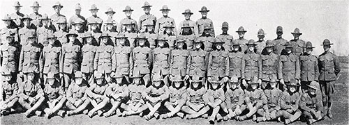 GGA Image ID # 13ab010876 Right Half of Group Panoramic Photo of the Cadets of the First Battery Field Artillery, Third Officers Training Camp, Camp Devens, 1918.