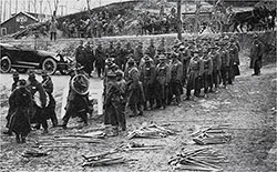 GGA Image ID # 13acc89b61 Front Ranks - Shovels; Rear Ranks - Picks. Training Cadets of the 3rd OTC at Camp Devens in 1918.