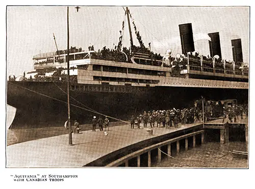 GGA Image ID # 18accab94c The SS Aquitania at Southampton with Canadian Troops.