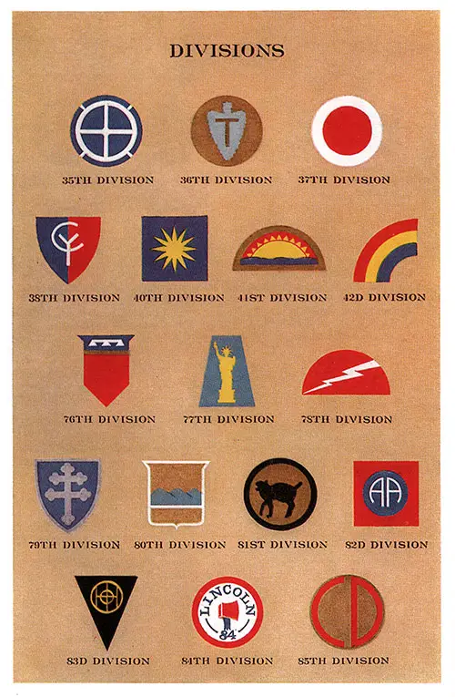 GGA Image ID # 185adb550e Distinctive Insignia of the American Expeditionary Forces, Plate 3: Divisions 35-85.